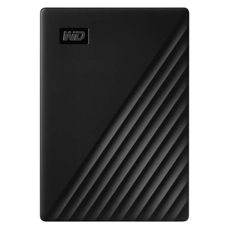 هارددیسک اکسترنال قابل حمل وسترن دیجیتال مدل My Passport ظرفیت 1 ترابایت با رابط USB3.0، سرعت انتقال 5 گیگابیت بر ثانیه، سرعت چرخش 5400 دور در دقیقه، مقاوم در برابر خط و خش و ضربه، وزن 120 گرم و سازگار با سیستم‌عامل‌های مختلف